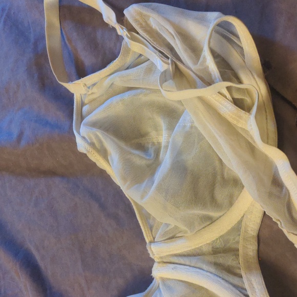 38E Spirit Collection Bra Plus Size Bra 38E Lace Blue White Plus Bra - Picture 7 of 11